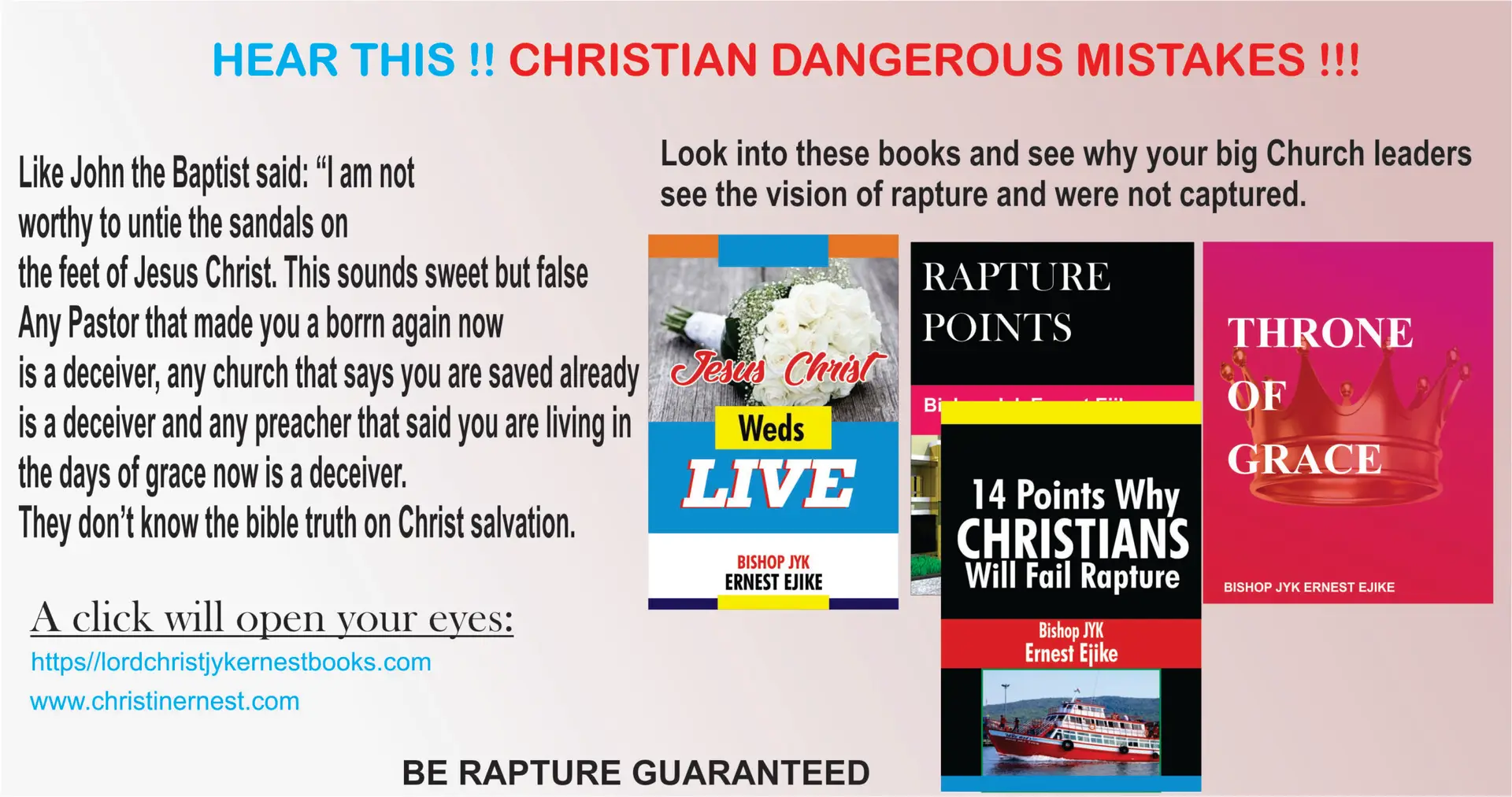 The only website that teaches you all the Holy Bible truth concerning Rapture of the Saints